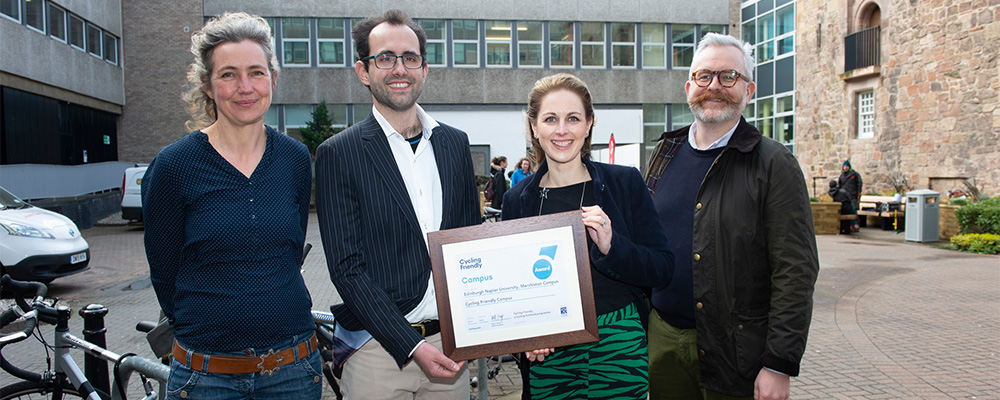 Edinburgh Napier's Merchiston campus awarded Cycling Friendly